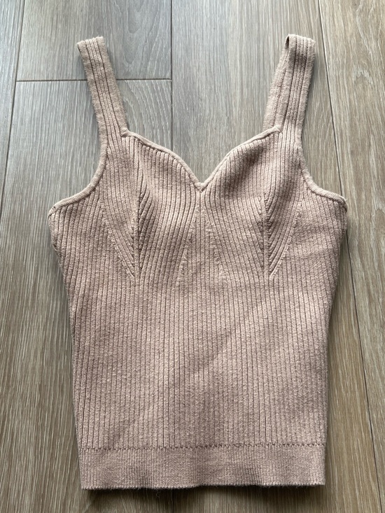 Abercrombie & Fitch Tops - Abercrombie & Fitch Ribbed Knit Tank Top in Taupe Size Small